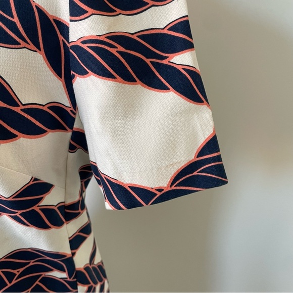 Anthropologie Maeve Nautical Rope Print Keyhole Bow-Back Shift Mini Dress Size 2 - Picture 10 of 11